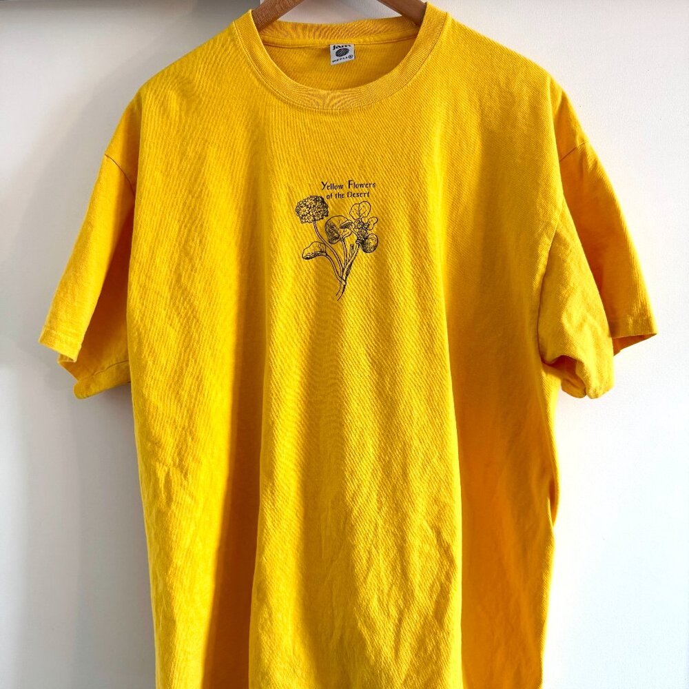 Jam (Sam Jayne) Yellow Flowers of the Desert t-shirt, size L